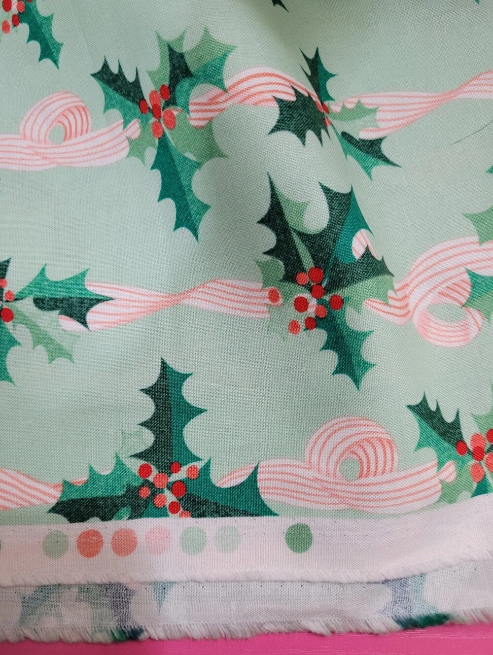 Tiny Christmas Lizzy House Moda Fabrics Cotton Holy Ribbon Sewing Fabric (1012)